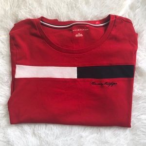 Red Tommy Hilfiger crewneck sweater